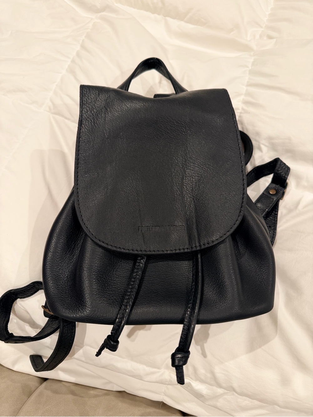 Portland Leather Black Mini Backpack